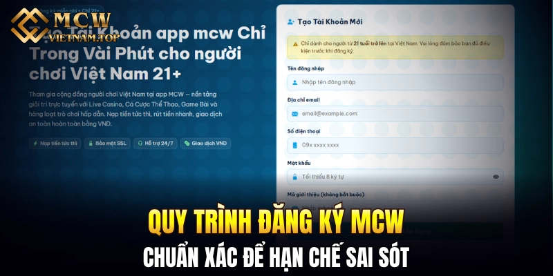 Quy trình đăng ký MCW chuẩn xác để hạn chế sai sót